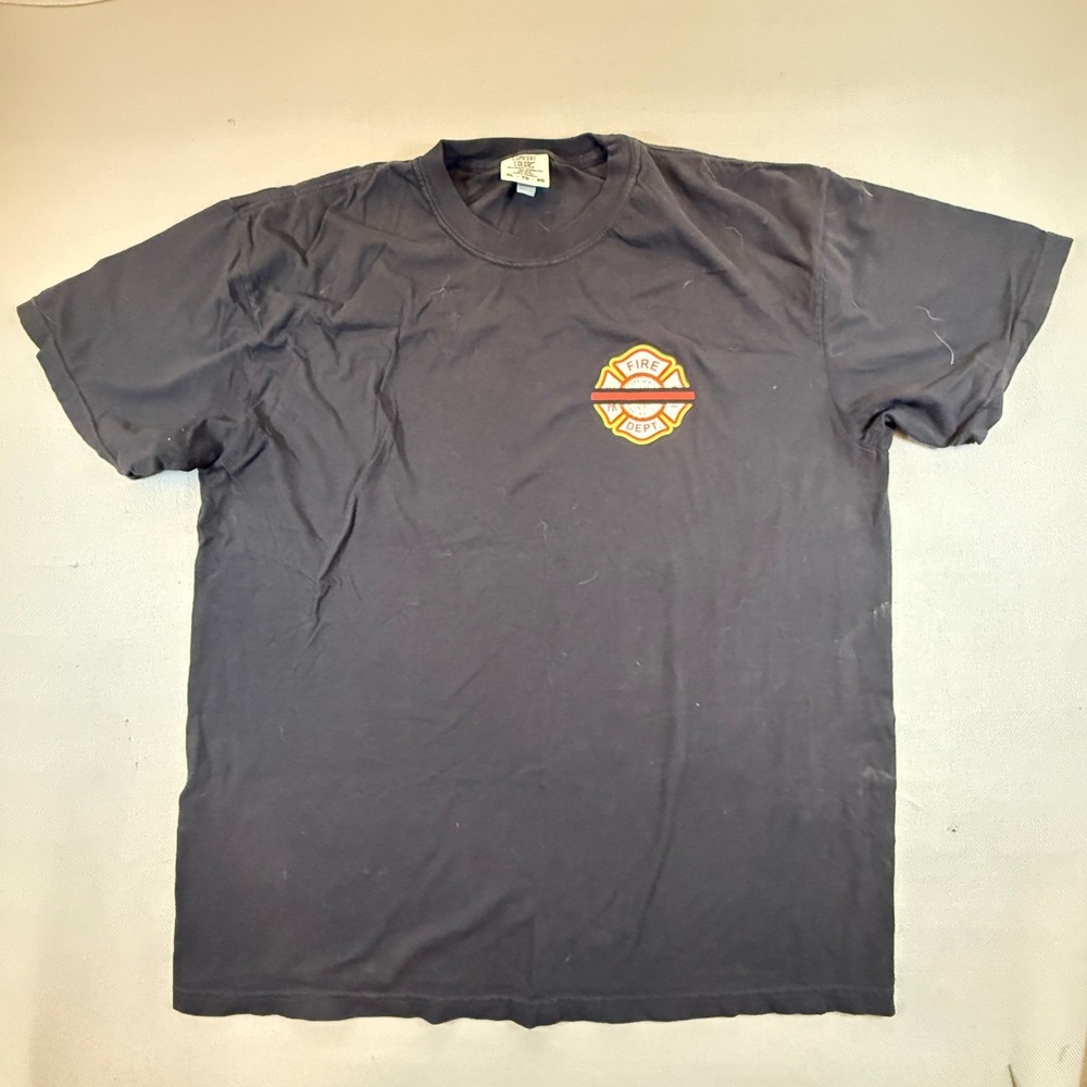 Barstool Sports Fire Dept Comfort Colors T-Shirt XL Black Thin Red Line 1952